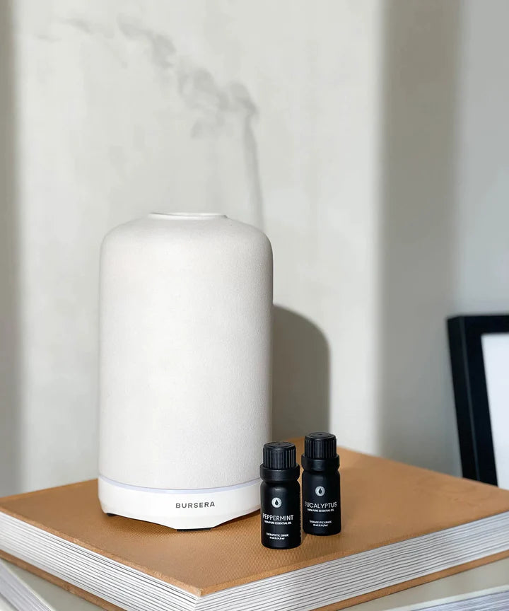 Bursera Essential Oil Ceramic Diffuser - White