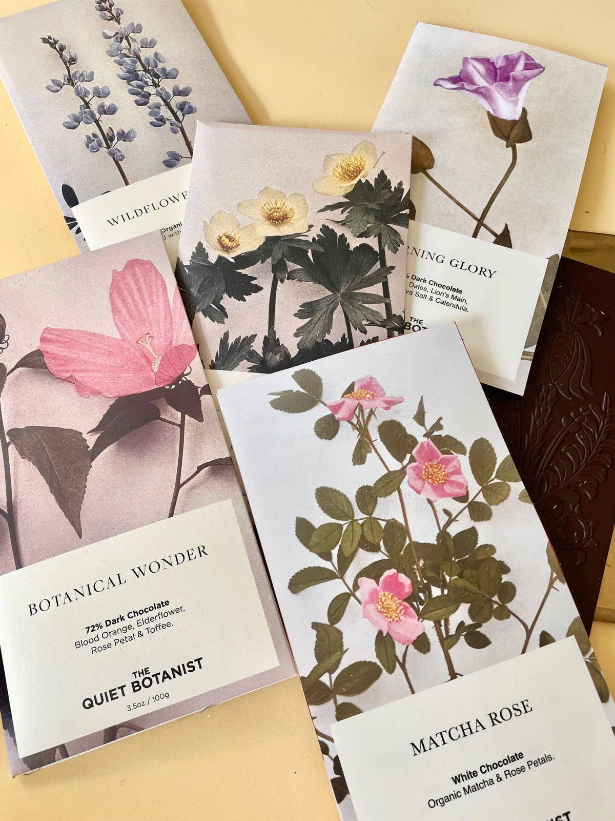 The Quiet Botanist - Matcha Rose Chocolate Bar 