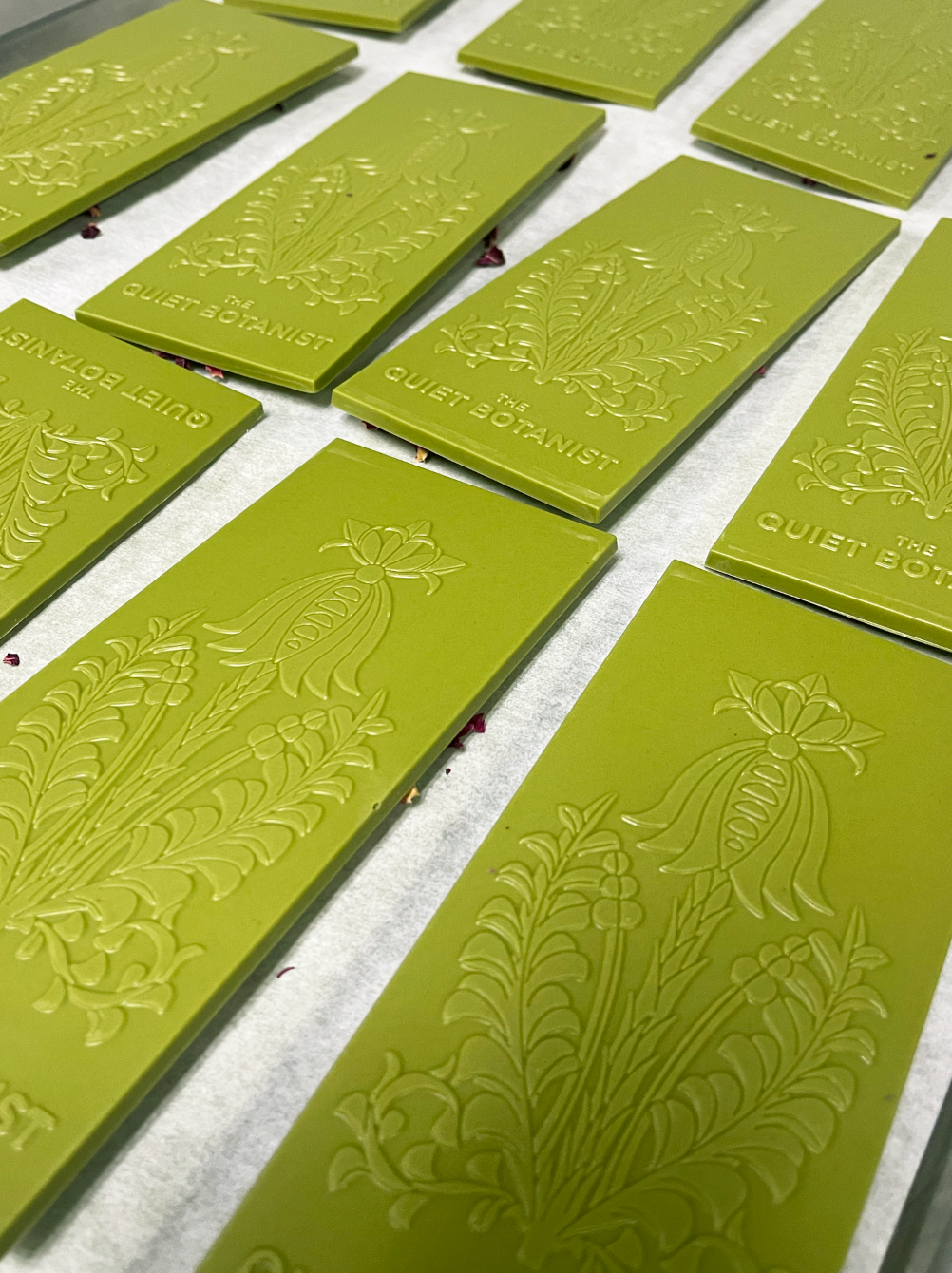 The Quiet Botanist - Matcha Rose Chocolate Bar 